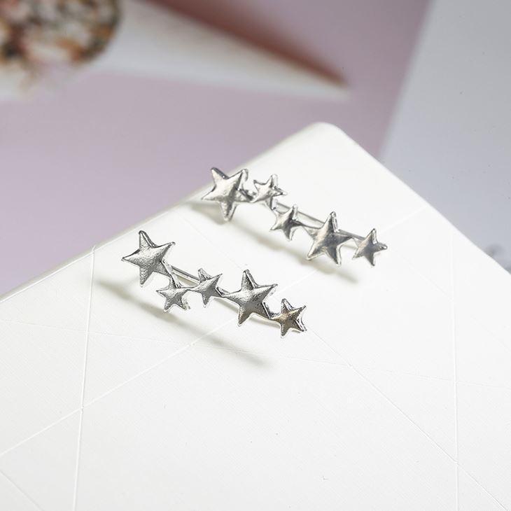 Star Ear Crawler Earrings Gold Plated Minimalist For Women