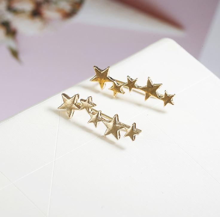 Star Ear Crawler Earrings Gold Plated Minimalist For Women