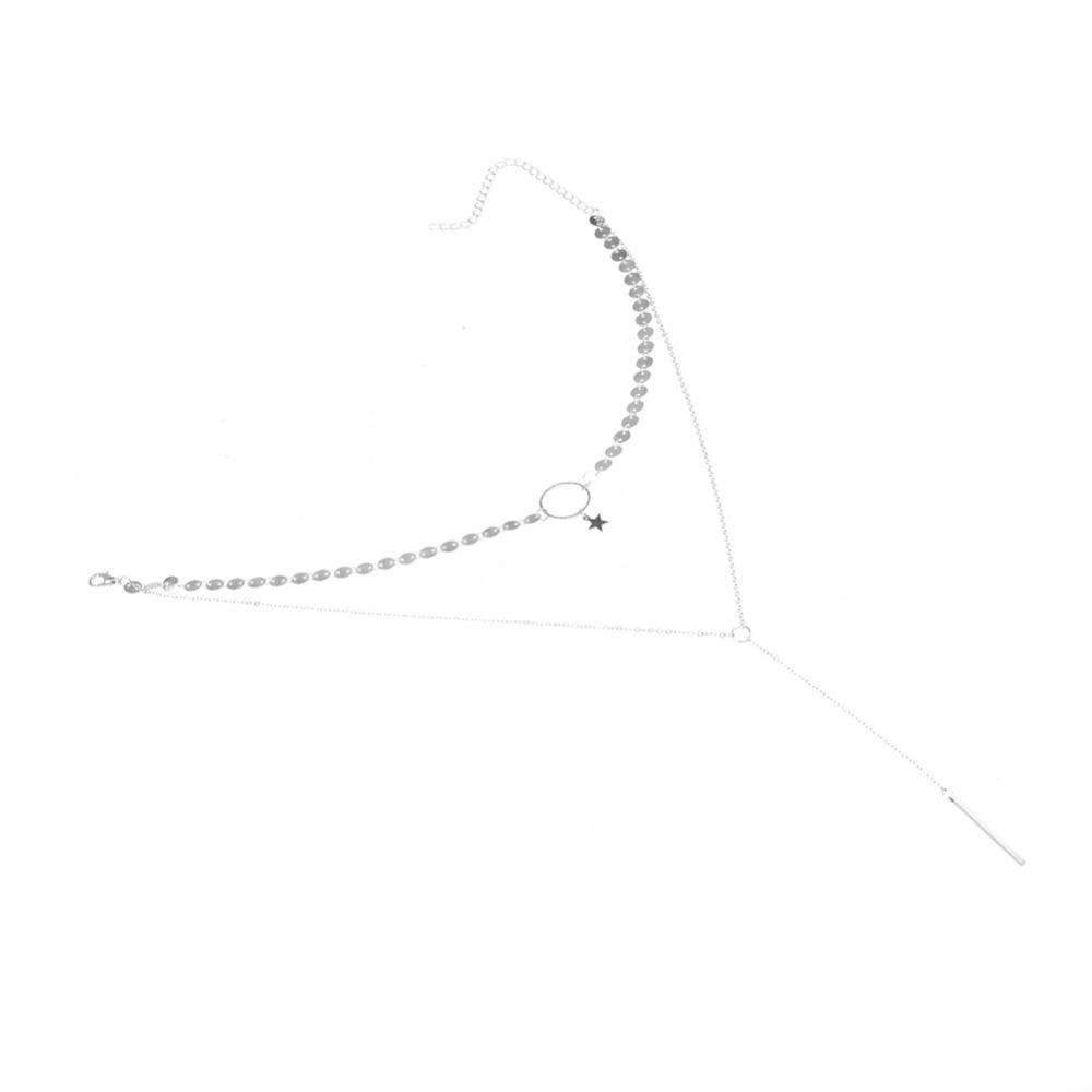 Star Lariat Choker Necklace Gold Layered Y Necklace