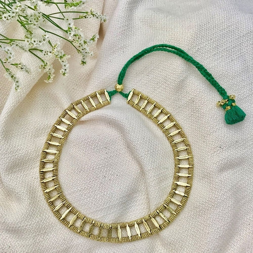 Statement Maya Collar Necklace Boho Indian Inspired Cotton Tassel Back Drape