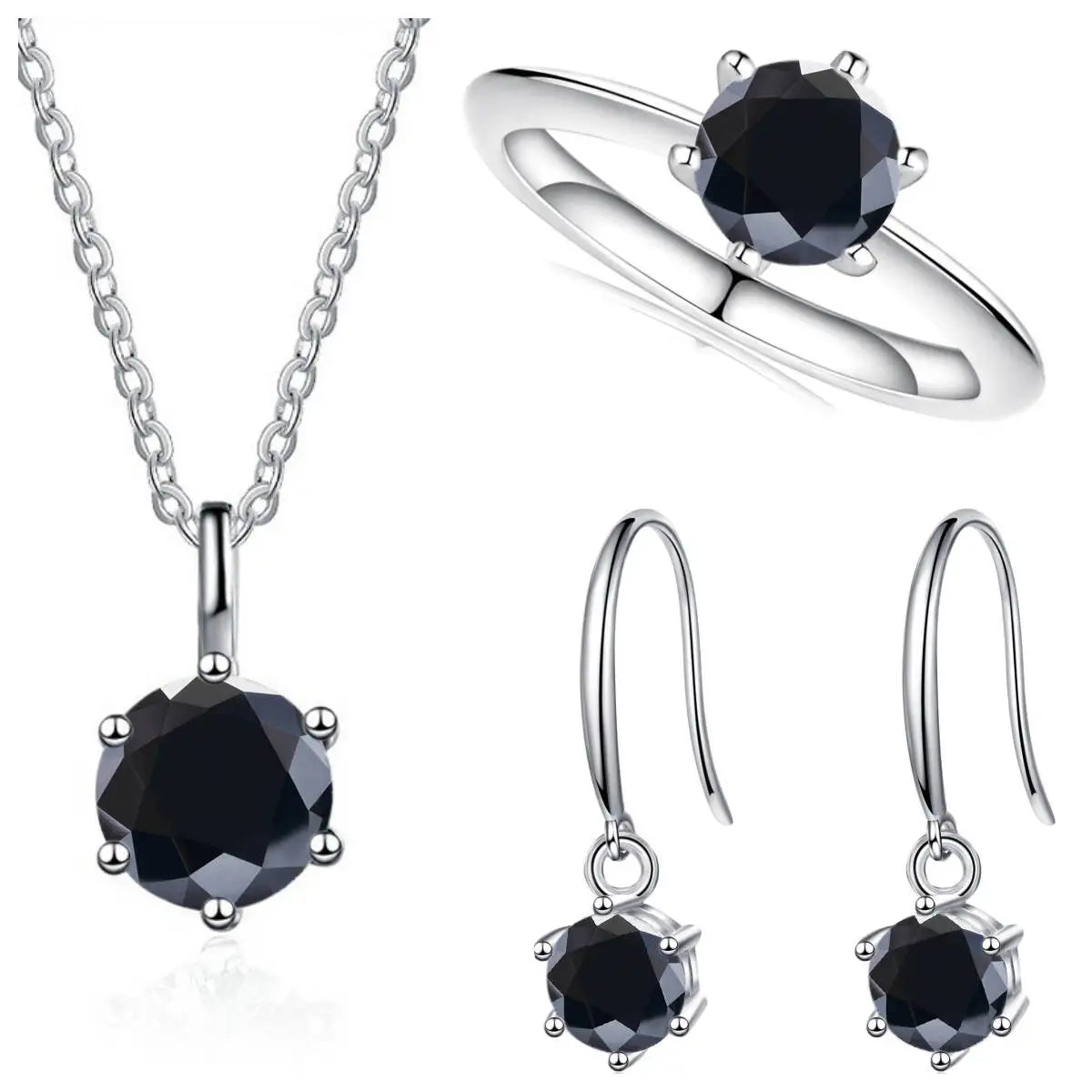 Sterling Silver 925 Moissanite Jewelry Set 2.5CT D Color Necklace Earrings