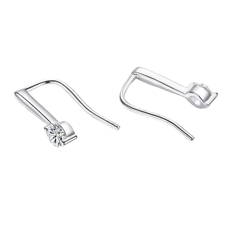 Sterling Silver 925 Moissanite Drop Earrings 1.0cttw (0.5ctx2) Bridal Luxury Fashion Gift