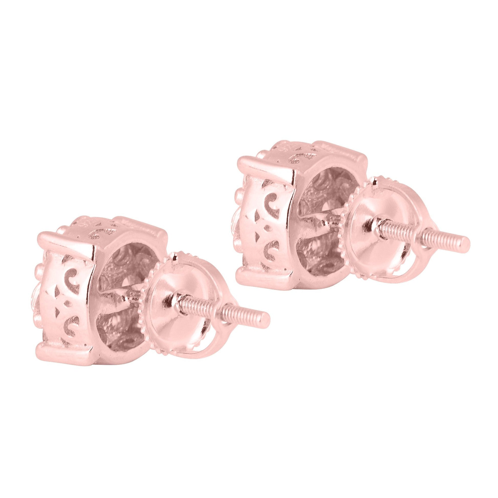 Sterling Silver CZ Flower Stud Earrings Classic Everyday
