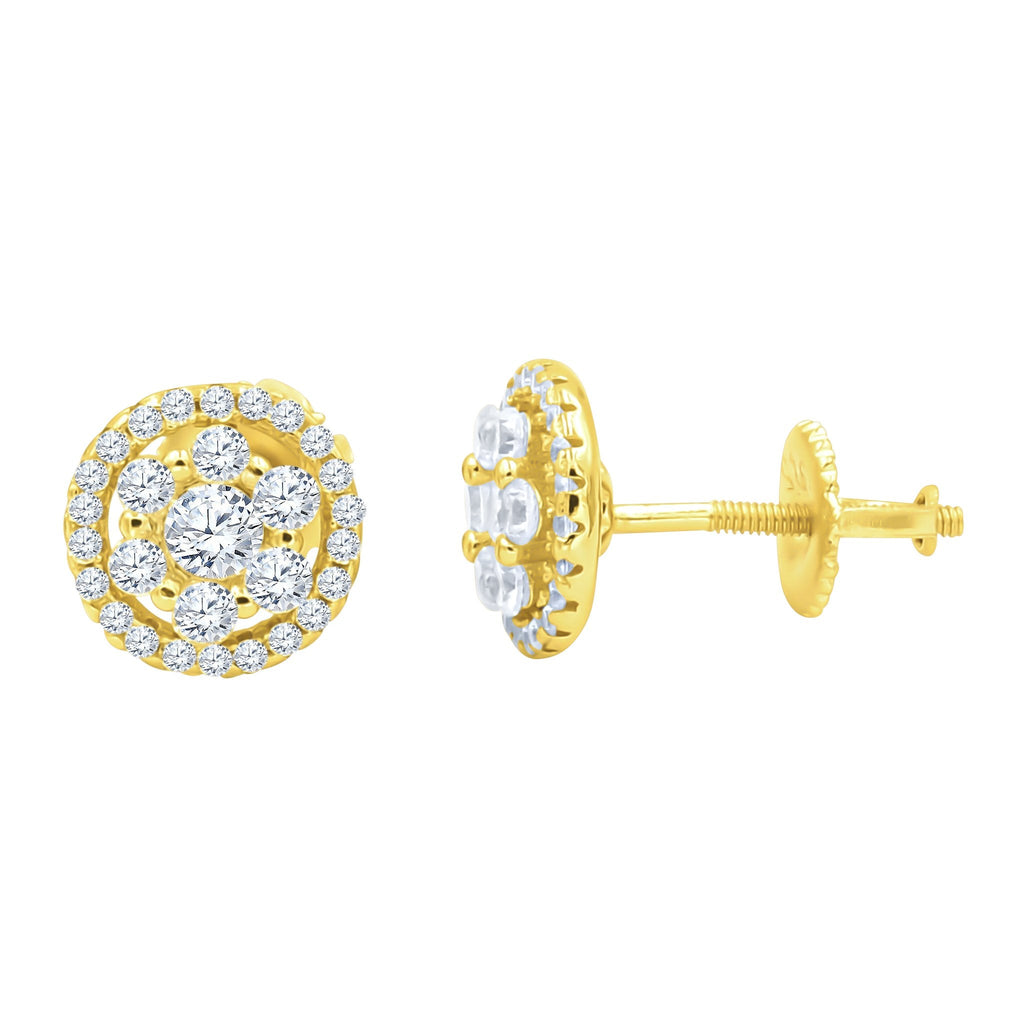 Sterling Silver CZ Star Stud Earrings Lightweight Dainty