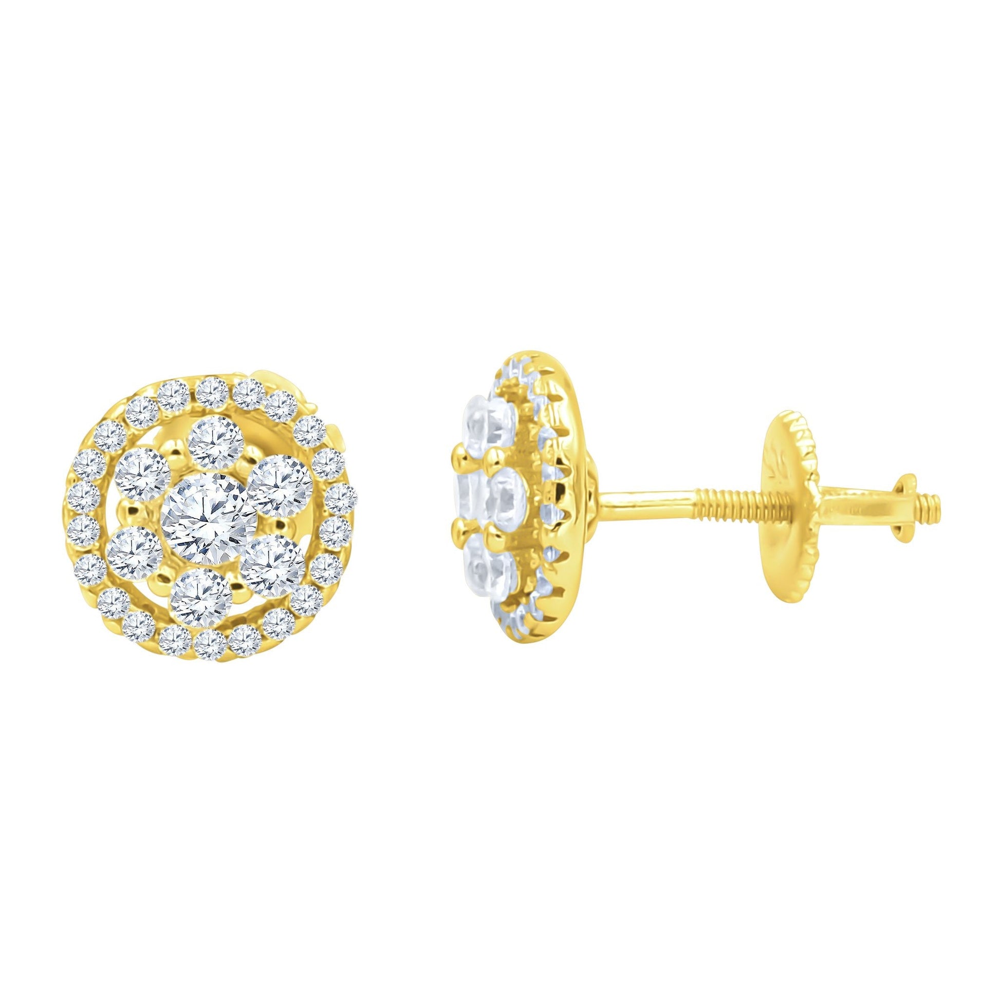Sterling Silver CZ Star Stud Earrings Lightweight Dainty