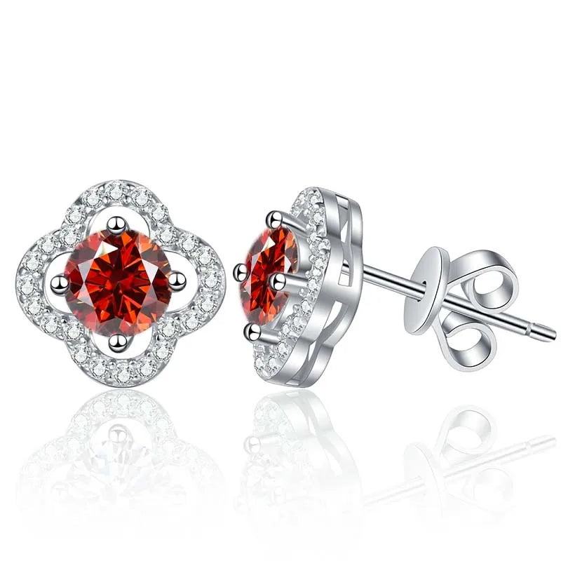 1ct Moissanite Stud Earrings For Women 925 Sterling Silver Wedding Gift