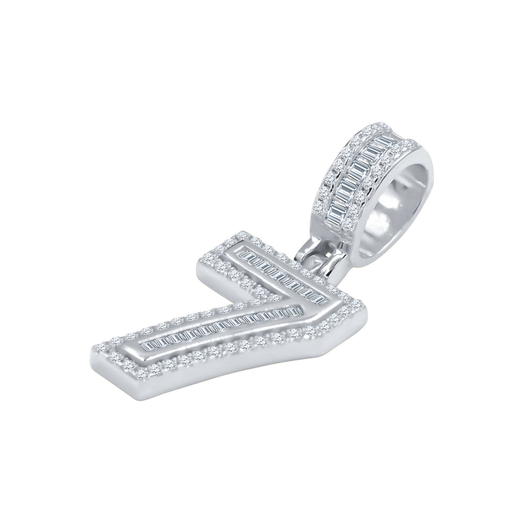 Sterling Silver Number 7 Pendant CZ Birthday Necklace