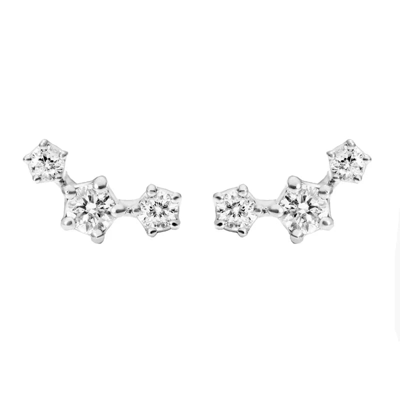 Sterling Silver S925 Moissanite Star Stud Earrings Screw Back Engagement Gift