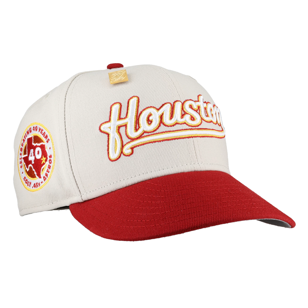 Houston Astros April 4th Collection 40 Years Patch Fitted Hat