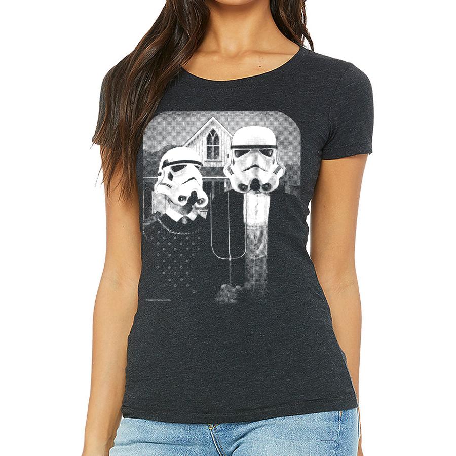 Stormtrooper American Gothic Womens Graphic Tee Shirt