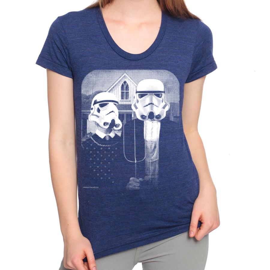 Stormtrooper American Gothic Womens Graphic Tee Shirt