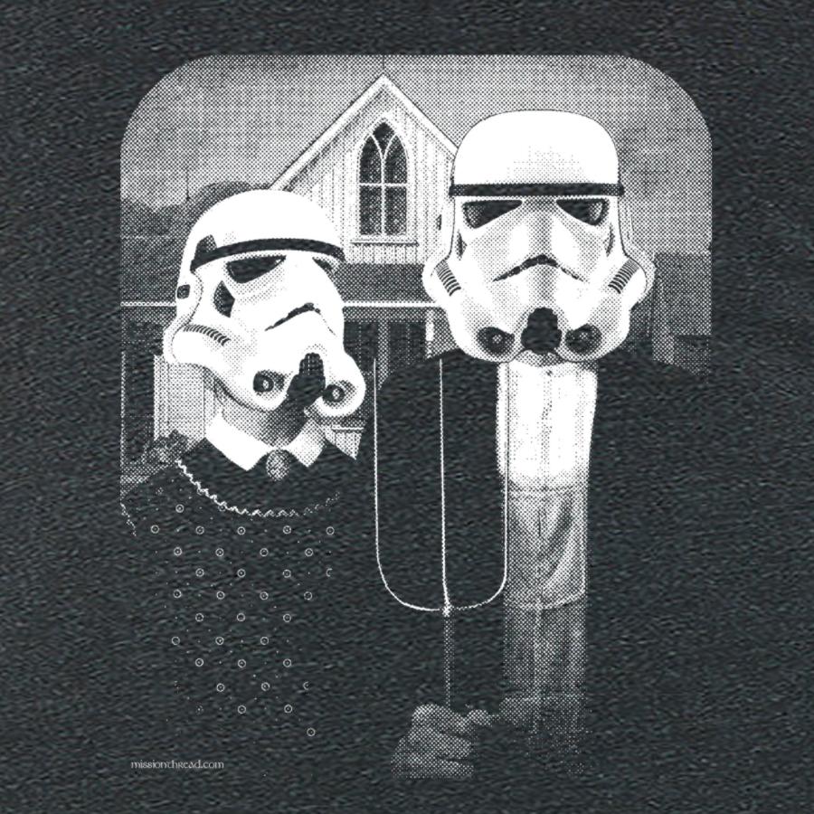 Stormtrooper American Gothic Womens Graphic Tee Shirt