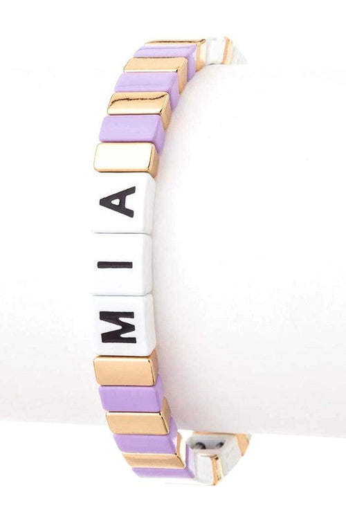 Stretch Stacking Bracelet Personalized Letter Bead Stack