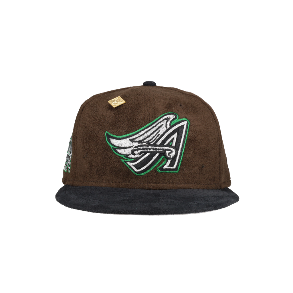 Anaheim Angels Brown Suede 50th Anniversary Patch 59Fifty Fitted Hat