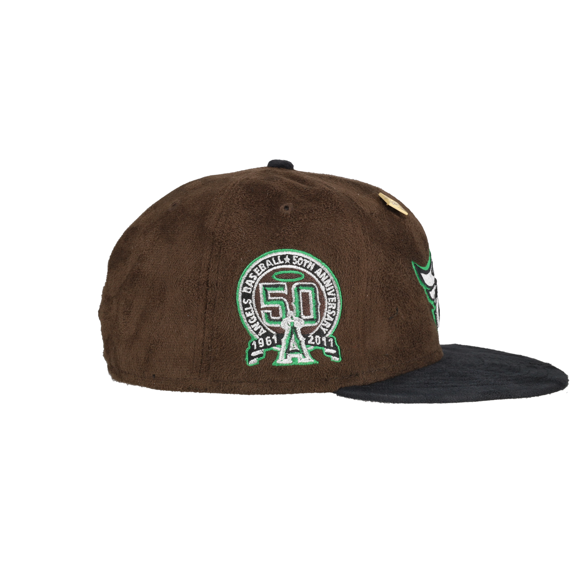 Anaheim Angels Brown Suede 50th Anniversary Patch 59Fifty Fitted Hat