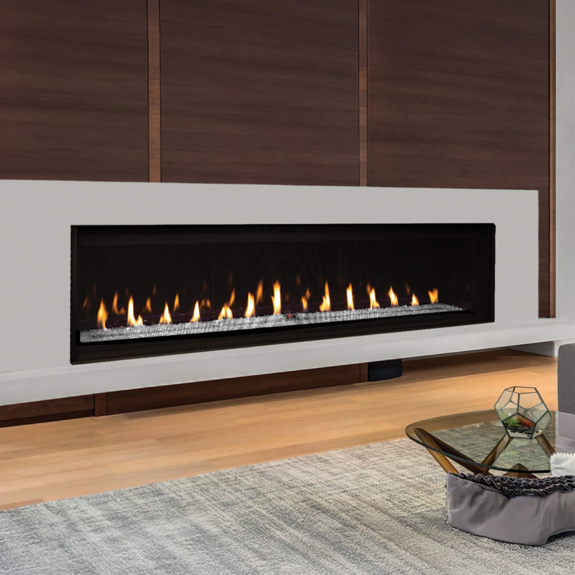 Superior Fireplaces 84-Inch Linear Direct Vent Electric Ignition Natural Gas Fireplace With Screen Barrier [DRL6084TEN] (SAK15198)
