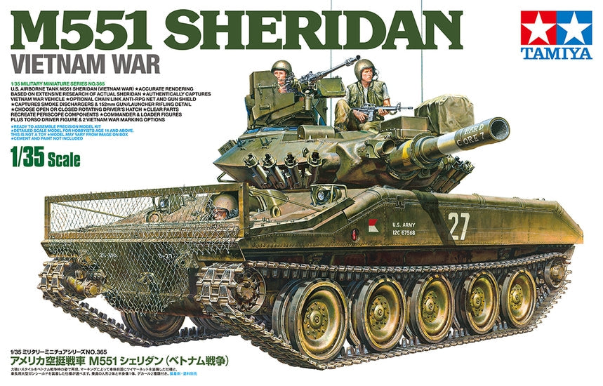 Tamiya 1/35 US Airborne Tank M551 Sheridan Plastic Model Kit
