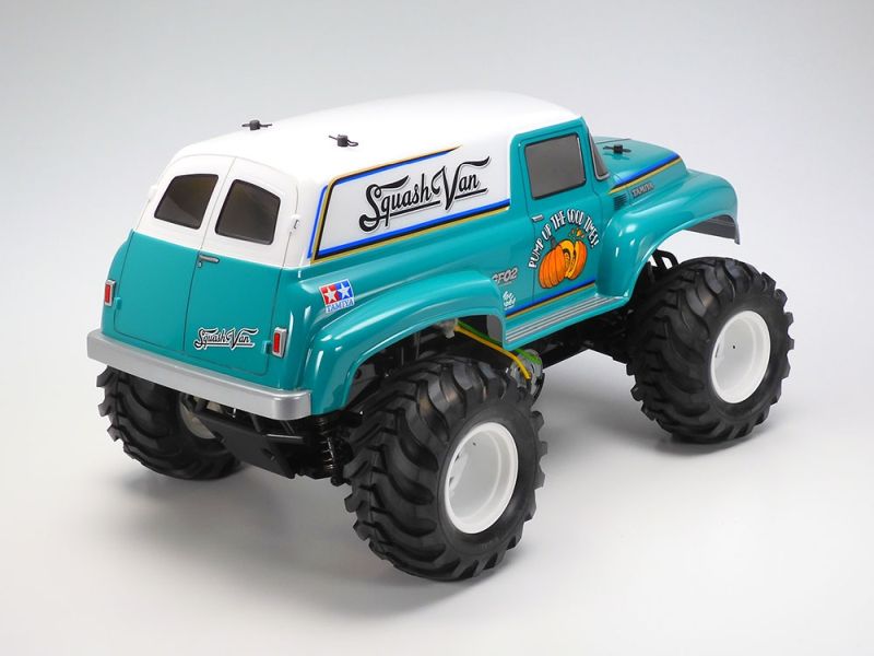Tamiya RC Squash Van, GF-02 Green/White Painted Body 47497