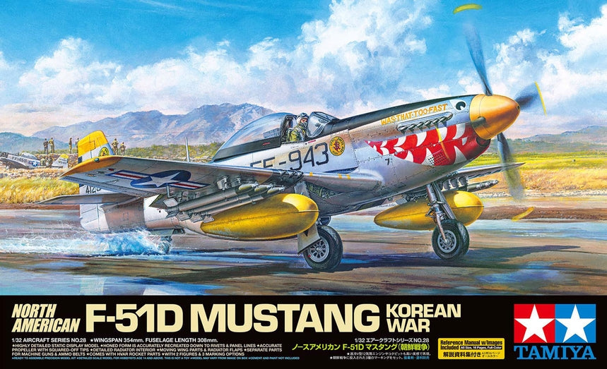 Tamiya 1/32 North American F-51D Mustang Korean War Plastic Modek Kit