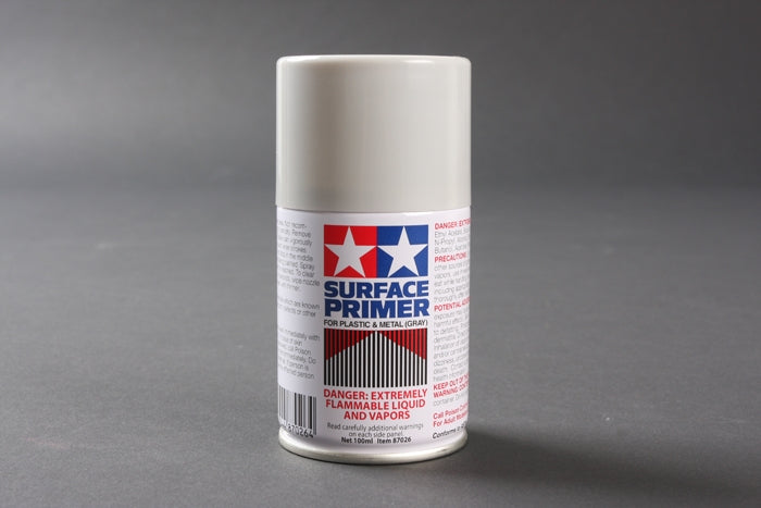 Tamiya Surface Primer 100ml Aerosol Spray Can for Plastic and Metal Gray