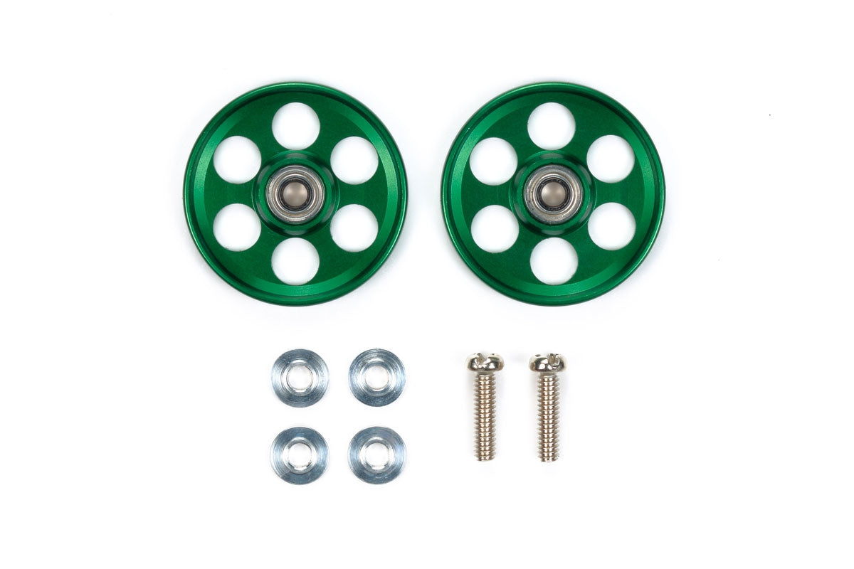 Tamiya JR Mini 4WD HG Aluminum Ball-Race Rollers Lightweight 19mm Ringless Green
