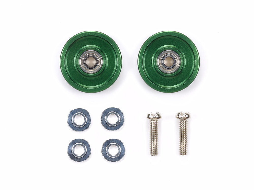 Tamiya JR Mini 4WD Aluminum Ball Race Rollers 13mm Ringless Green