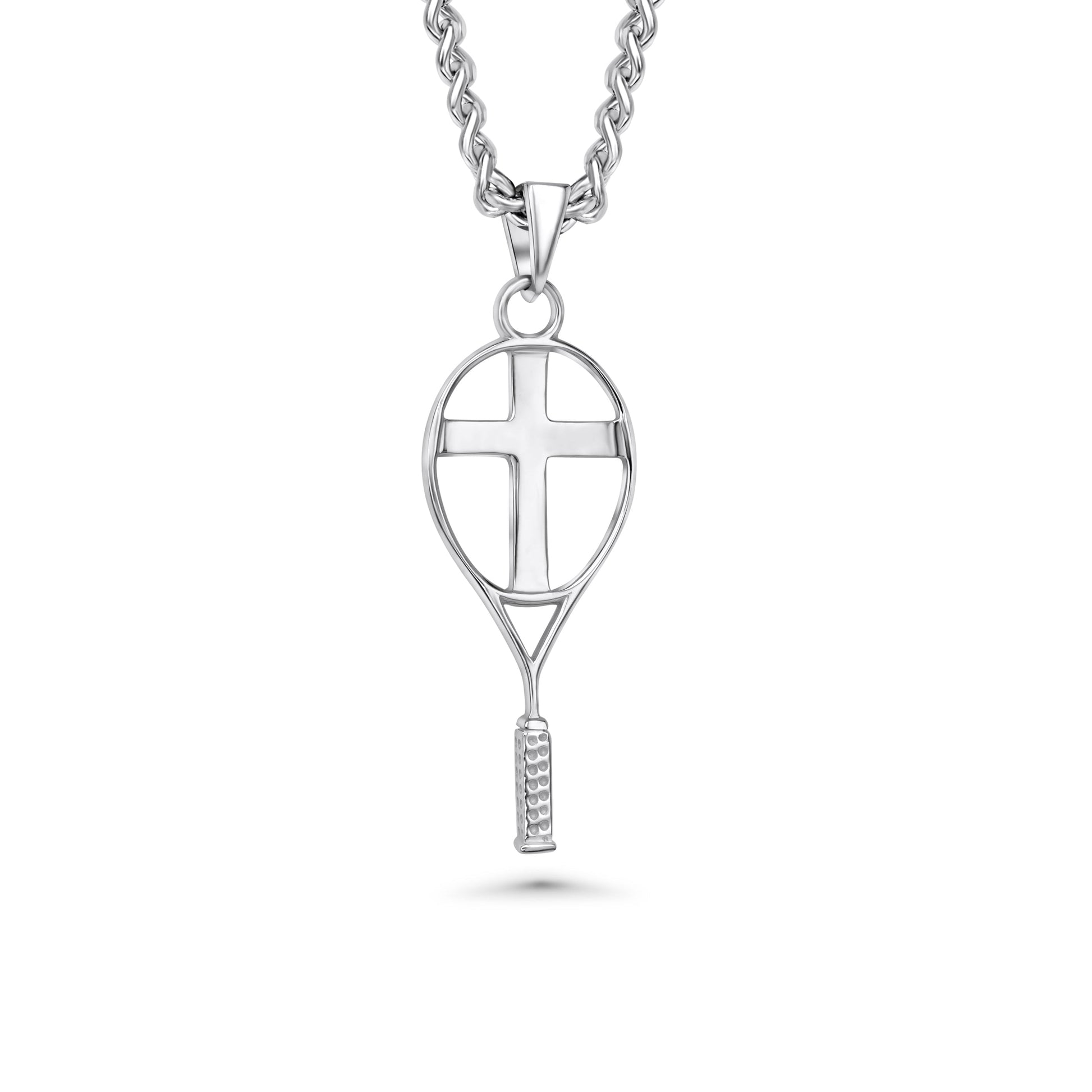 Tennis Racket Cross Necklace