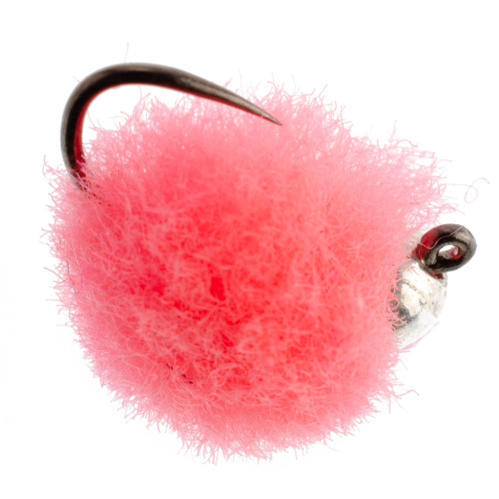 Tungsten Bead Tactical Euro Hot Pink Jig Egg Barbless Czech Nymph Fly - 1 Dozen Flies Size 16