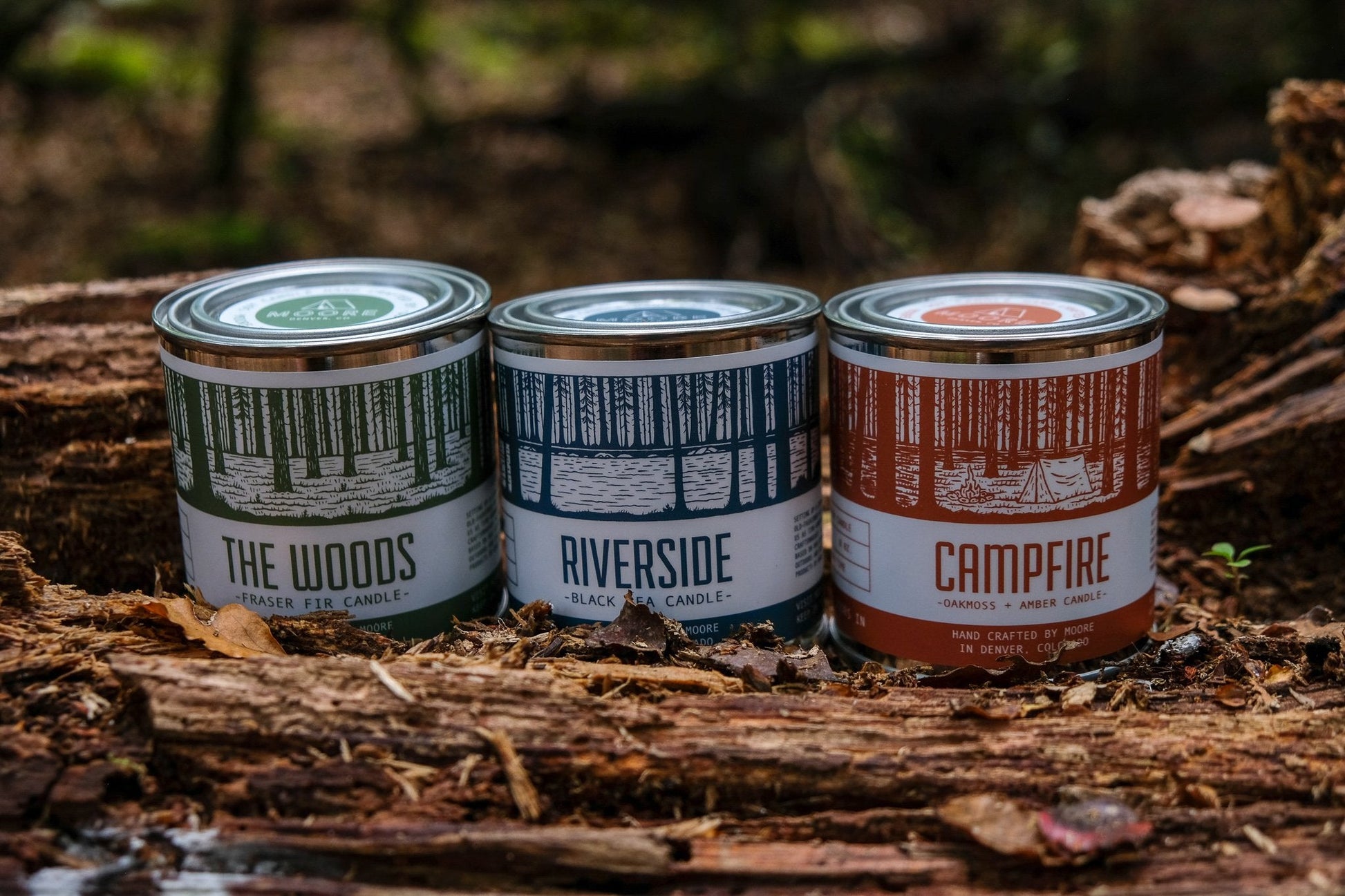 Campfire Soy Candle Oakmoss Amber Scented Hand Poured