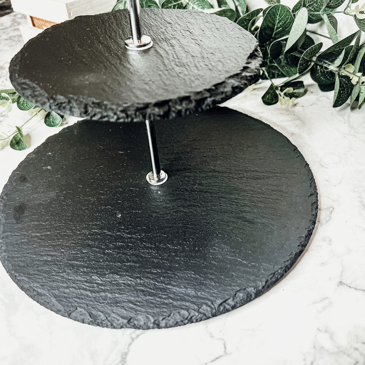 Tiered Slate Serving Stand - 3-Tier Dessert & Appetizer Display for Parties