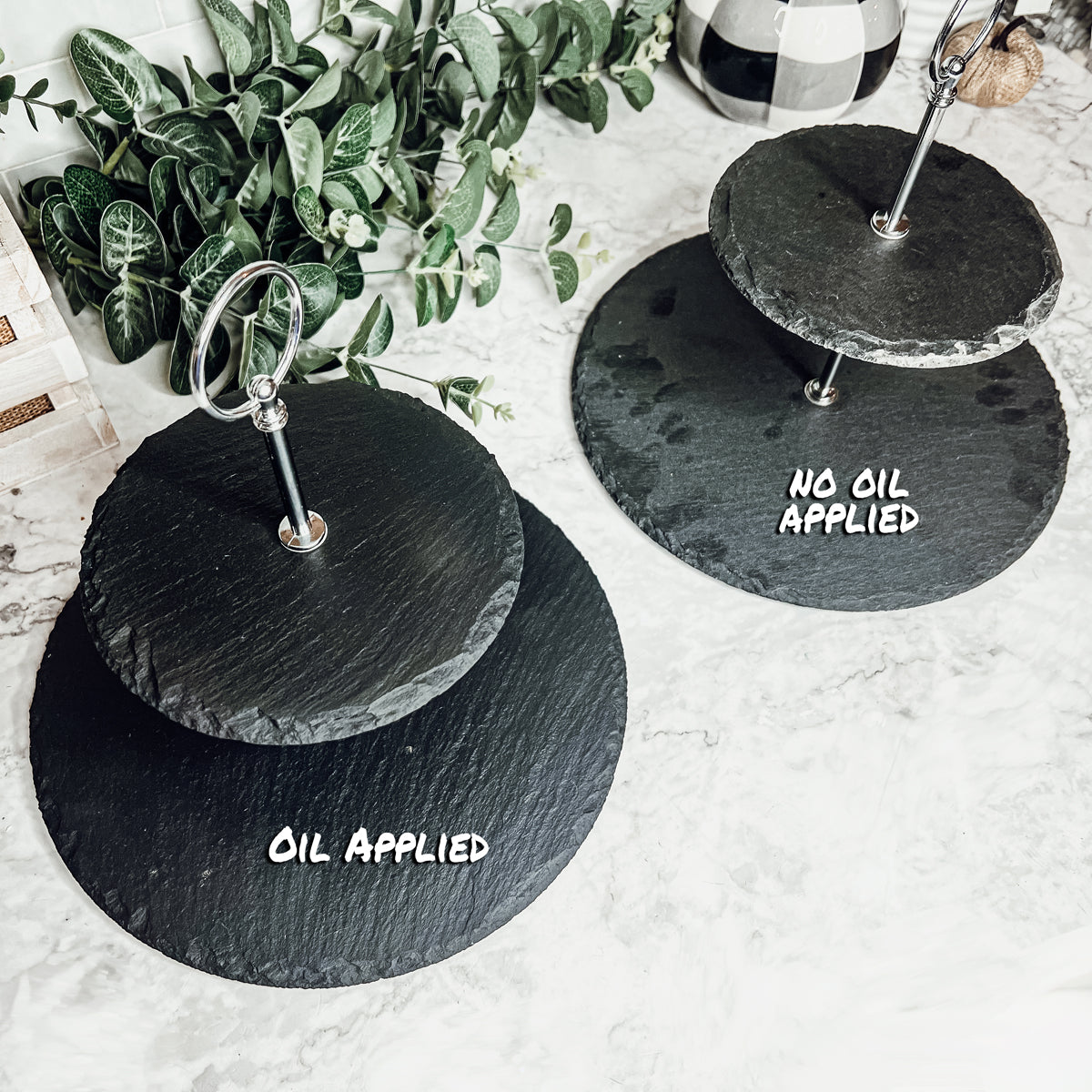 Tiered Slate Serving Stand - 3-Tier Dessert & Appetizer Display for Parties