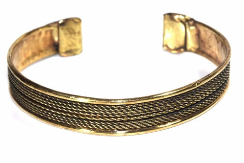 Tribal Cuff Bangle Boho Brass Adjustable Ethnic Bracelet