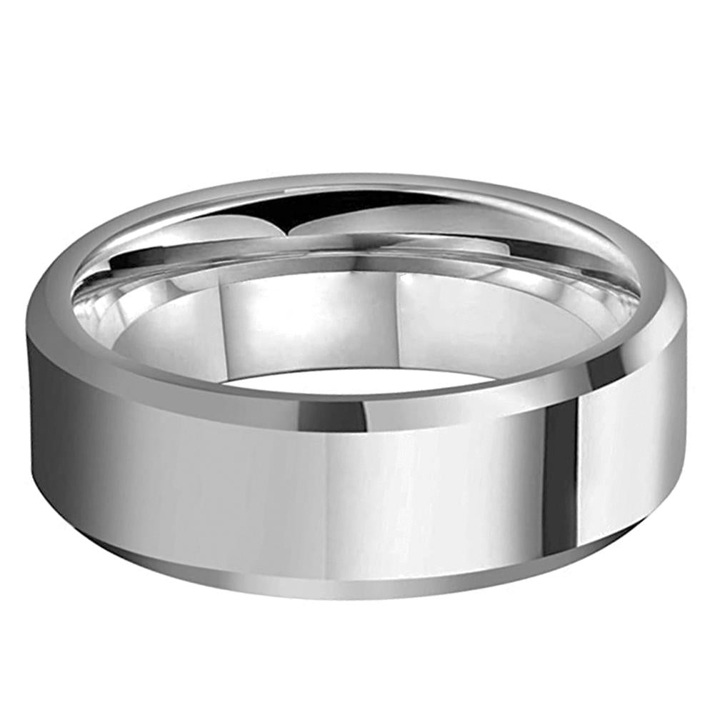 Tungsten Carbide Beveled Ring High Polished Wedding Band