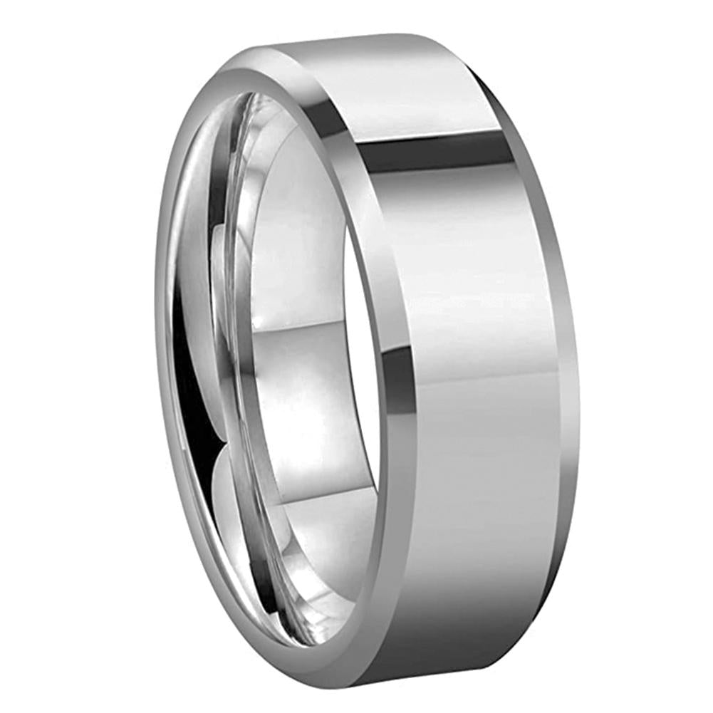 Tungsten Carbide Beveled Ring High Polished Wedding Band