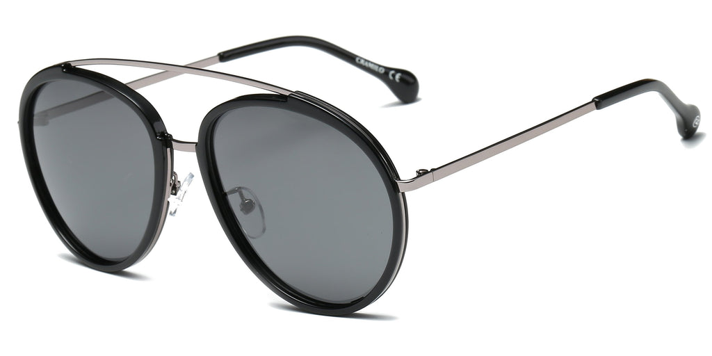Unisex Round Polarized Sunglasses Lightweight Double Bridge