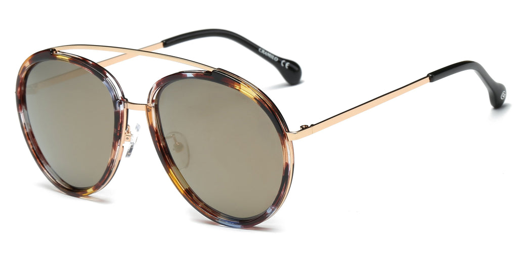 Unisex Round Polarized Sunglasses Lightweight Double Bridge