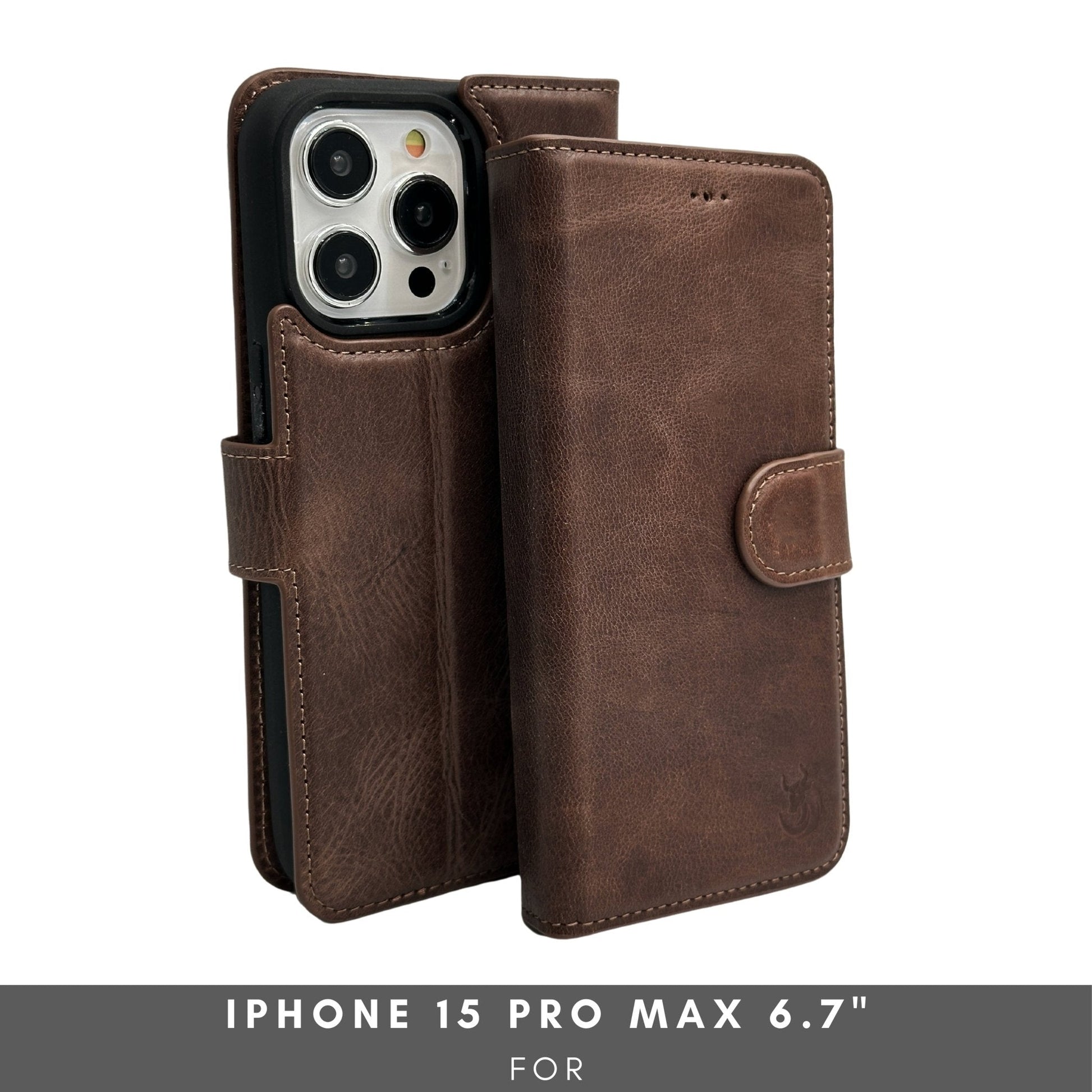 Vegas Premium Leather iPhone 15 Pro Max Wallet Case with MagSafe | Detachable RFID Blocking Luxury Wallet