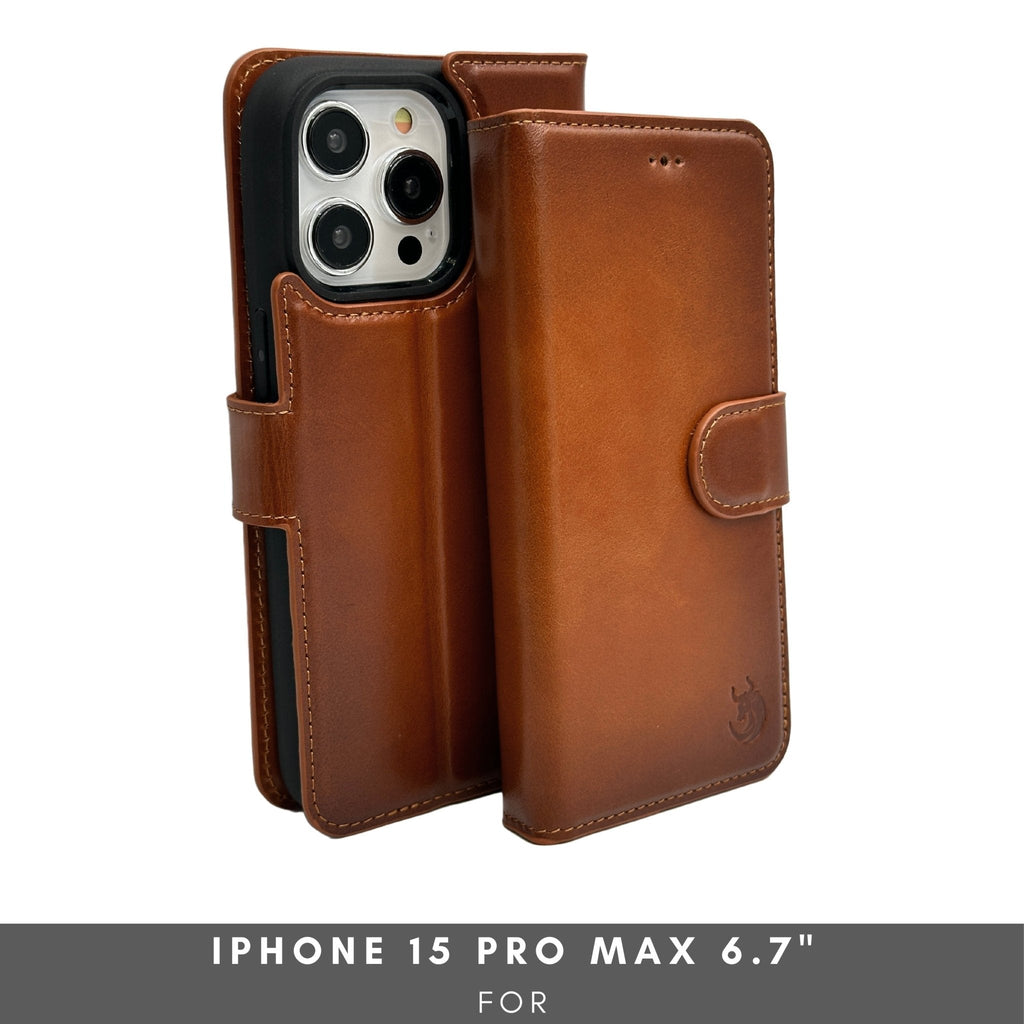 Vegas Premium Leather iPhone 15 Pro Max Wallet Case with MagSafe | Detachable RFID Blocking Luxury Wallet