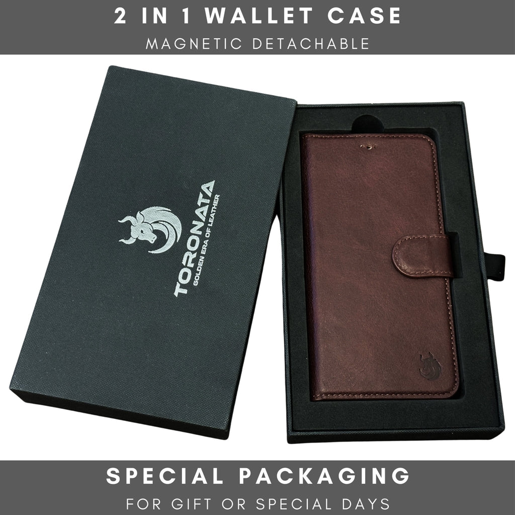 Vegas Premium Leather iPhone 15 Wallet Case with MagSafe | Detachable RFID Blocking Luxury Wallet