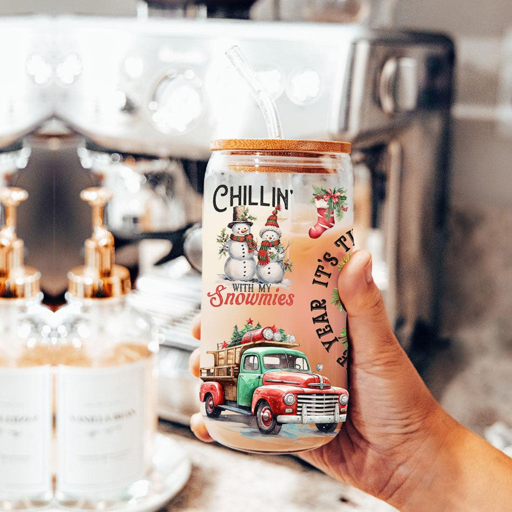 Vintage Christmas 17oz Can Cup - Retro Holiday Tumbler With Nostalgic Graphics