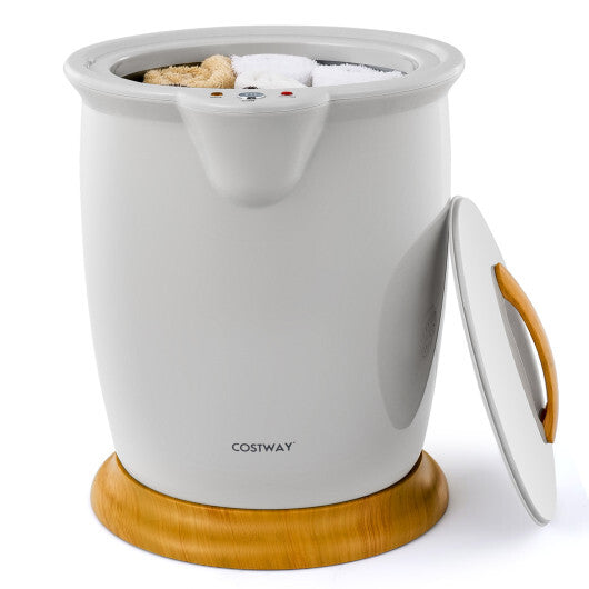 Costway Towel Warmer Bucket with Fragrance Holder and Auto Shut-Gray