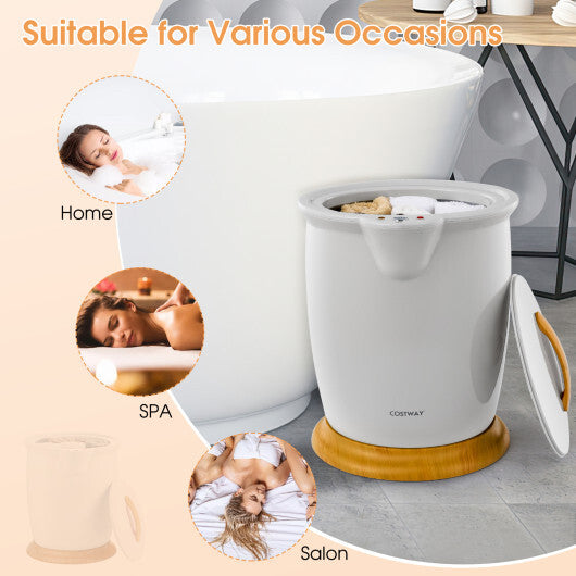 Costway Towel Warmer Bucket with Fragrance Holder and Auto Shut-Gray