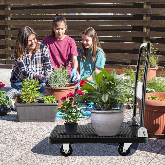 Costway Folding Push Cart Dolly Platform Hand Truck with 360? Swivel Wheels 440LBS Capacity