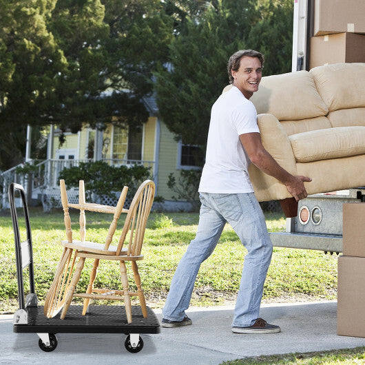 Costway Folding Push Cart Dolly Platform Hand Truck with 360? Swivel Wheels 440LBS Capacity