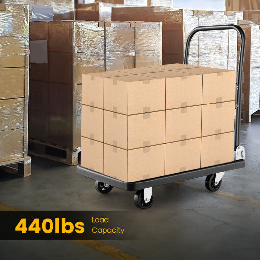 Costway Folding Push Cart Dolly Platform Hand Truck with 360? Swivel Wheels 440LBS Capacity