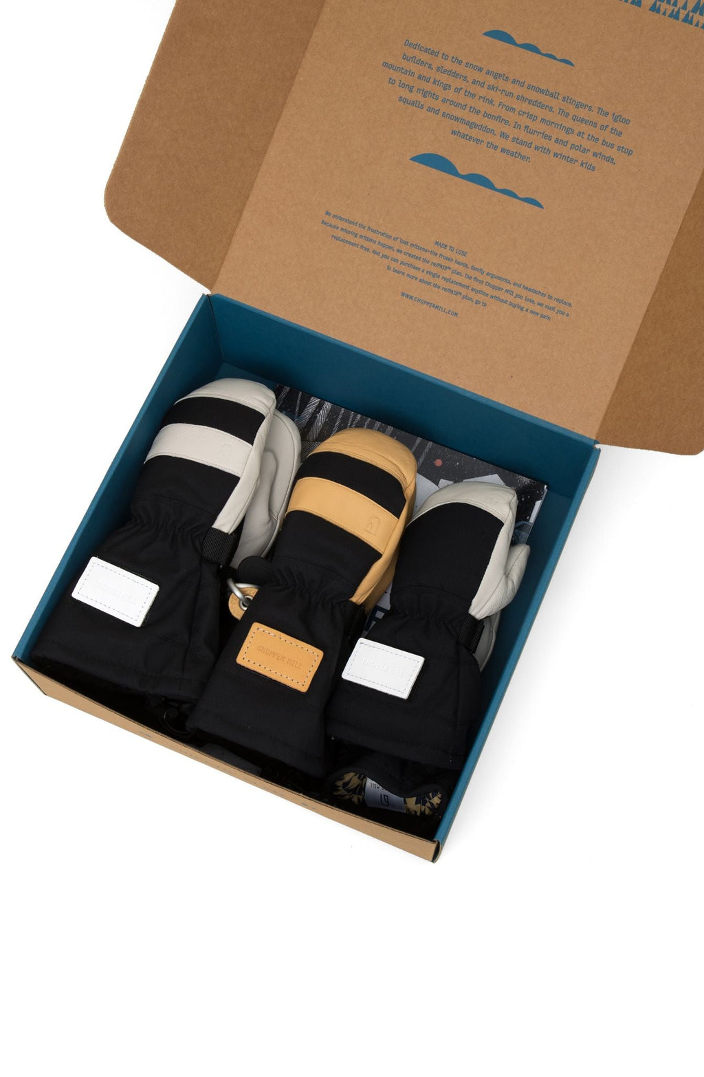 Chopper Mill® Kids Mountain Mittens with Personalized Velcro Name Patch