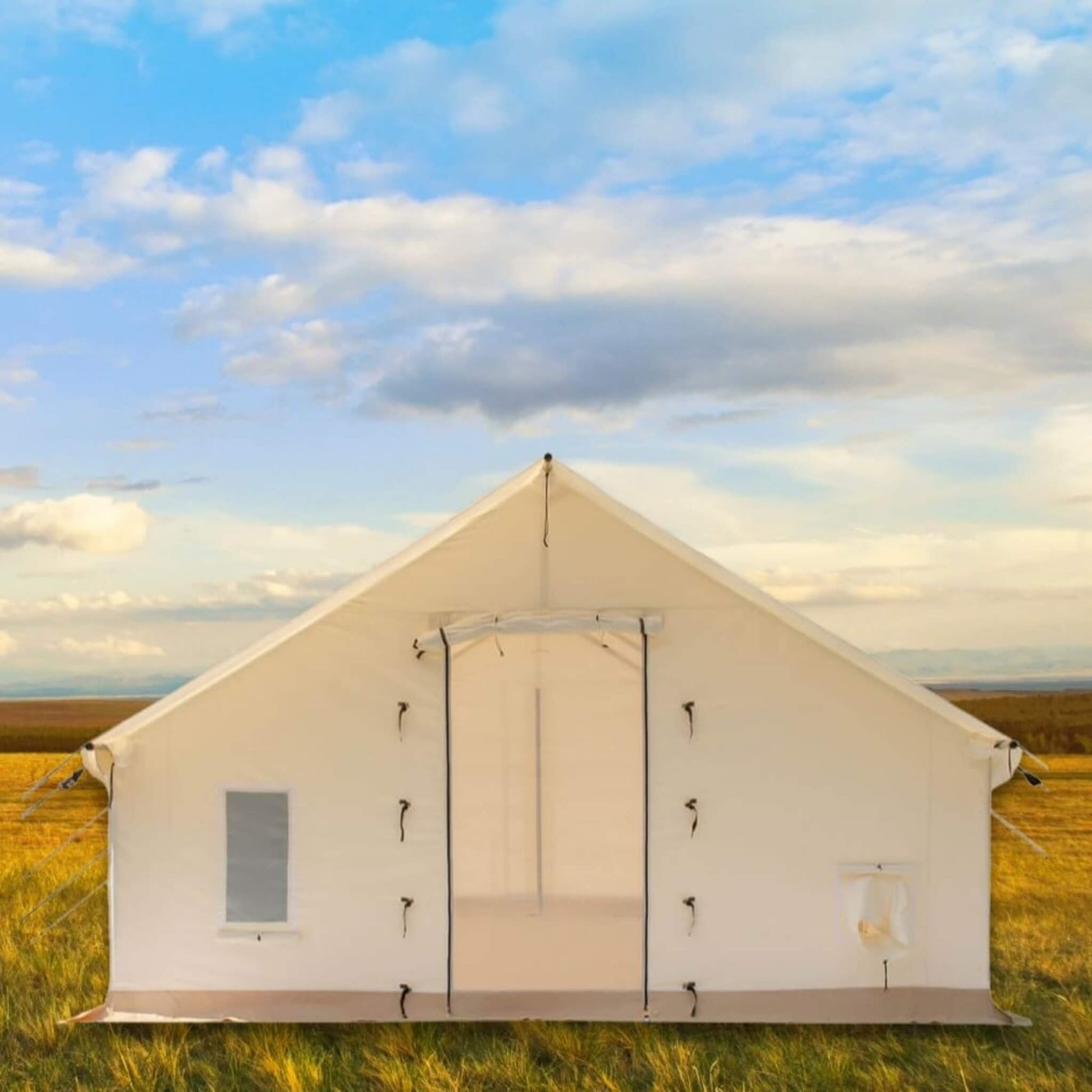 [14X16FT] White Duck Alpha Pro Four Season Wall Tent W/ PVC Floor And Aluminum Frame (SAK51982)