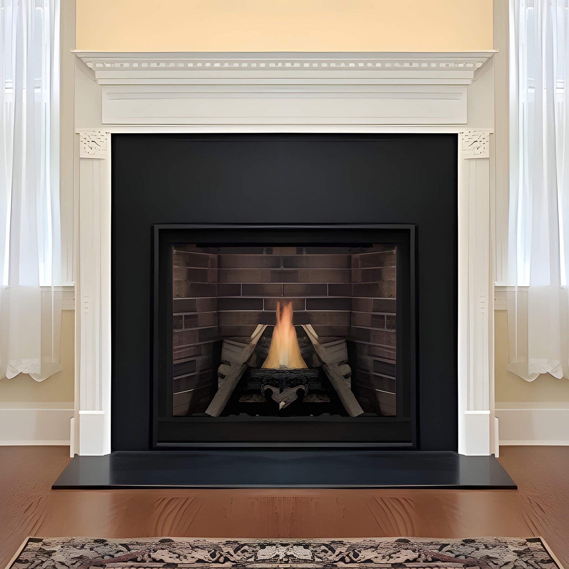 White Mountain Hearth (Empire) Tahoe 36-Inch Clean Face Direct Vent Natural Gas Traditional Premium Fireplace [DVCP36BP30N/70N] (SAK26519)