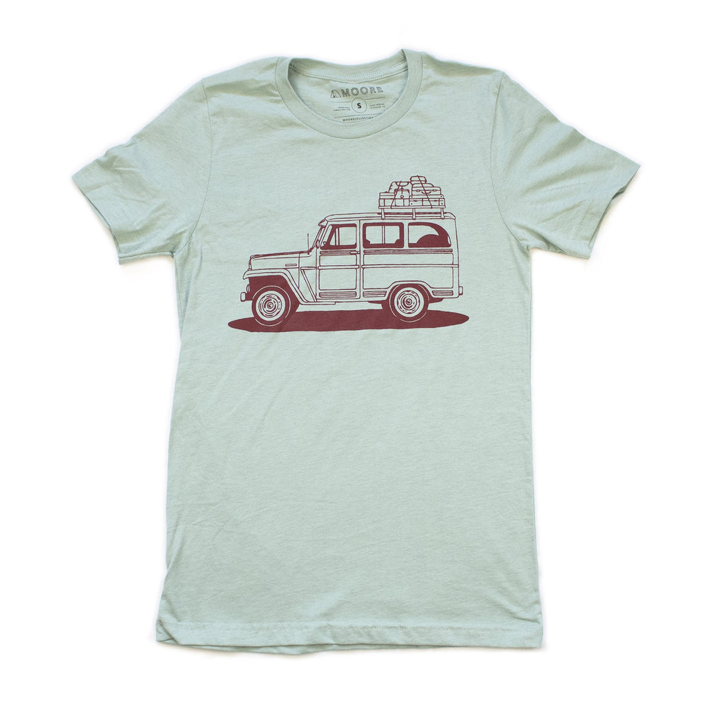 Willy Wagon Vintage Graphic T Shirt Dusty Blue Soft Tee