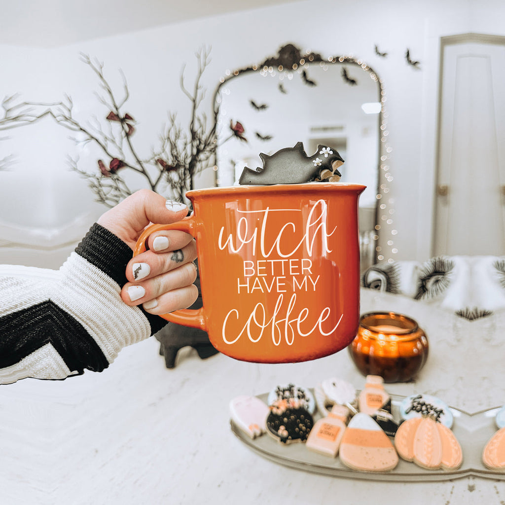 Witch Better Have Coffee Mug 14.5oz Orange Ceramic With White Lettering Halloween Coffee Gift